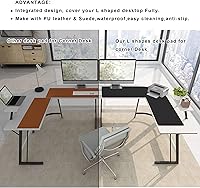 Vista 6 de ZORESYN Alfombrilla de mouse para escritorio de juegos en forma de L, alfombrilla de escritorio de esquina para computadora, 47 pulgadas, protector