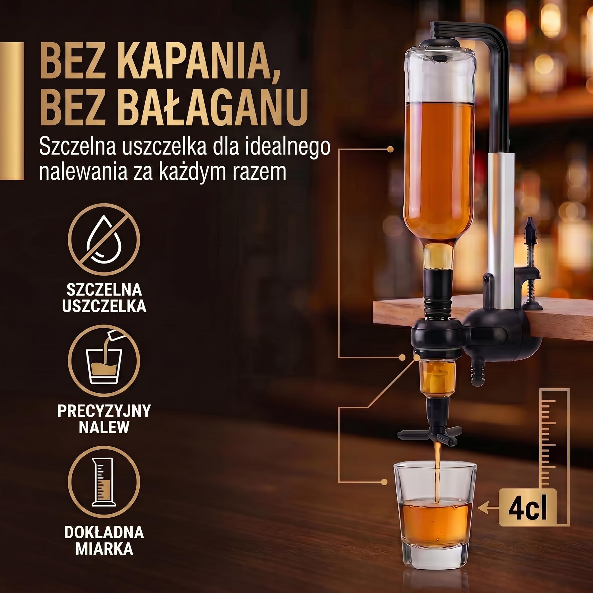 Bar-Butler do napojów spirytusowych, uchwyt na butelki z napojami, dozownik 4cl, dozownik do napojów, uchwyt na butelki, porcjowanie napojów