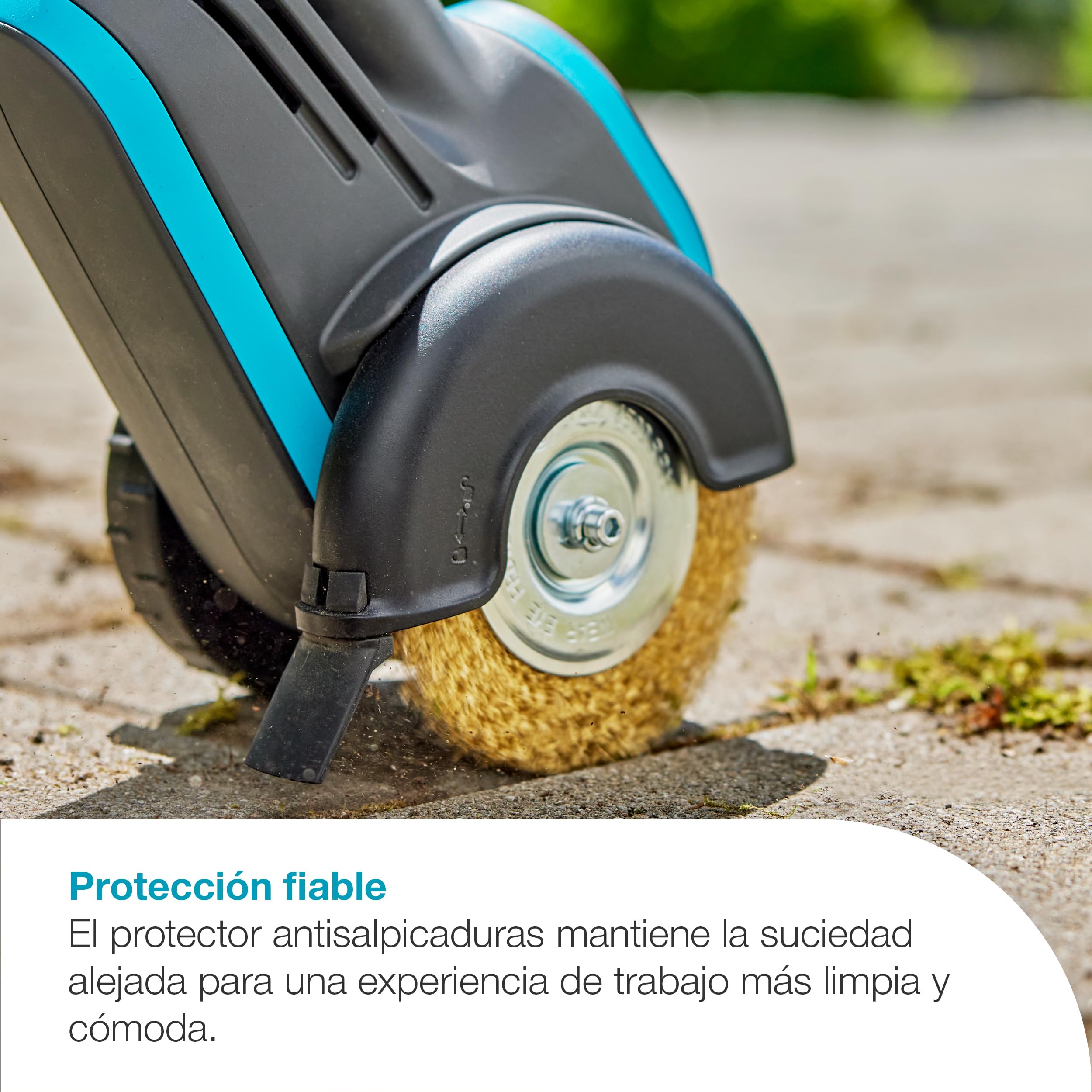 Gardena Cepillo para las malas hierbas a batería EasyWeed 1800/18V P4A Set listo para usar: Limpiador de juntas de malas hierbas, Fácil de manejar, Disco de alambre de acero (14820-20)
