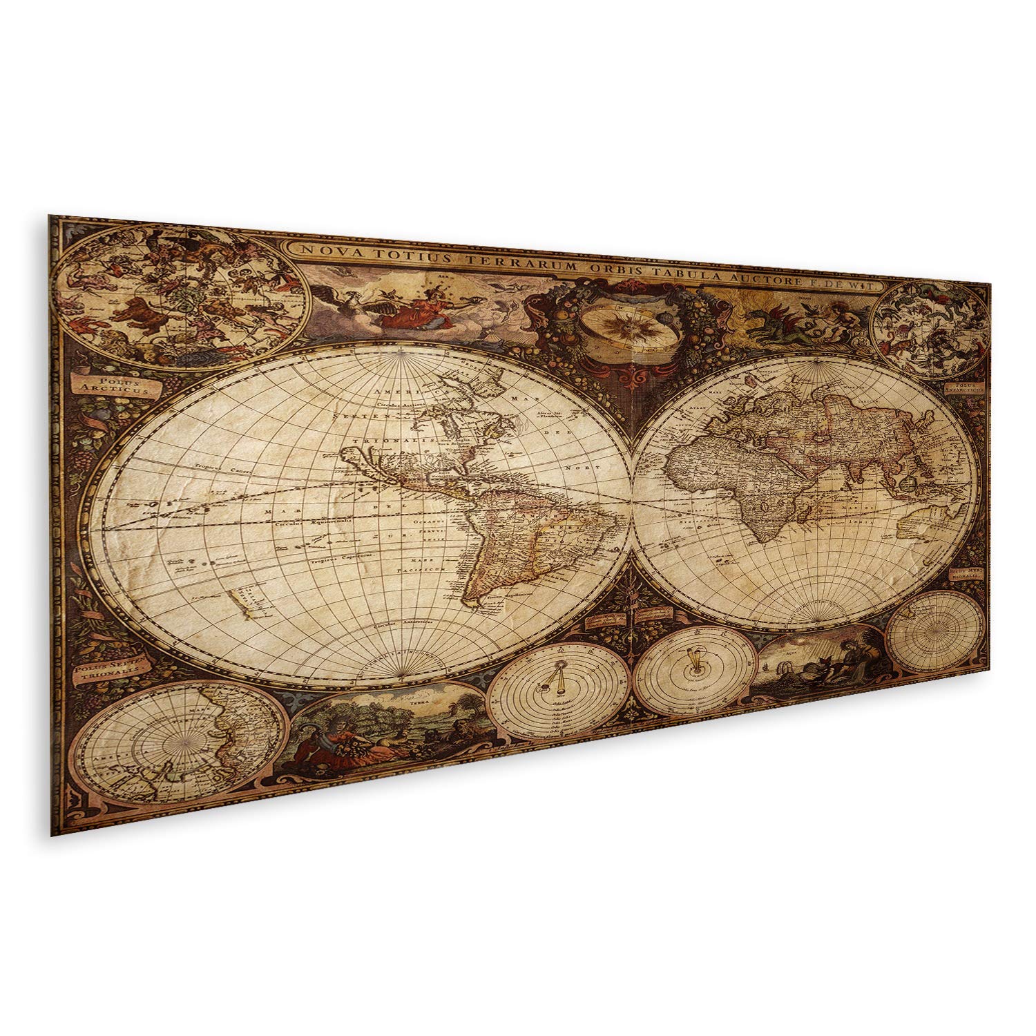 Tableau Sur Toile Ancien Compteur Industriel - Déco Murale Industrielle - Format 120x40 Cm Panorama