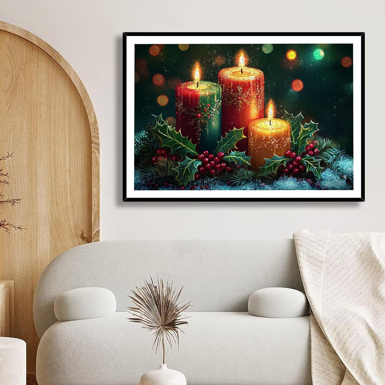 Puzzle 6000 sztuk dla dorosłych dzieci, drewniane puzzle świąteczne dla dorosłych, wymagające świecowe puzzle edukacyjne dla rodzin, łamigłówka z pudełkiem do dekoracji domu, prezent dla kobiet, -7226