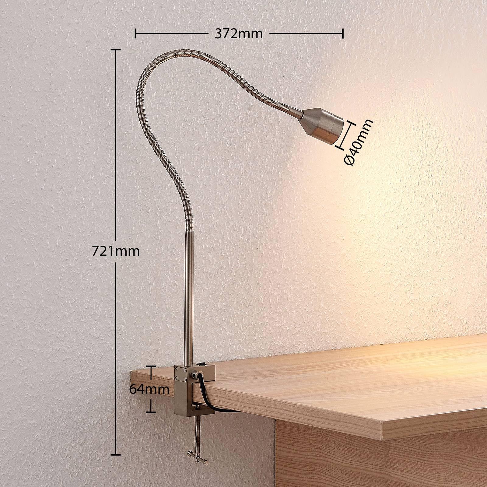 Lindby Lampada con morsetto (Moderno) colore Grigio, in Alluminio ad es. Studio & Ufficio lampadina inclusa lampada da tavolo scrivania lettura