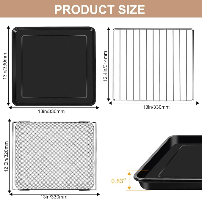 Accesorios para horno doble inteligente 3 en 1 13''x12.6'' acero miniatura 3