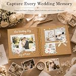 DIY Scrapbook Album 10x10 Inch – Hardcover Kraft Paper Photo Book, Blank Memory Scrap Book for DIY Crafts, Wedding, Anniversary, 100 Pages (50 Sheets), Khaki