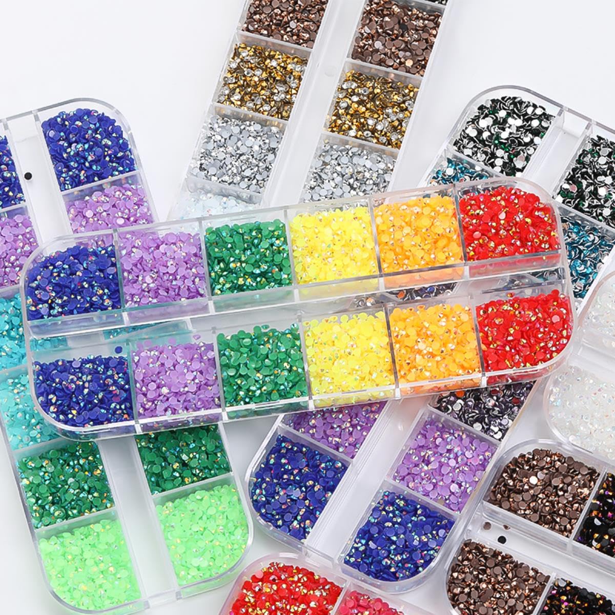 YGDZ Strasssteine Set – 10.000 Teile, 8 Farben, Mit Aufbewahrungsbox, Für Nails & Basteln
