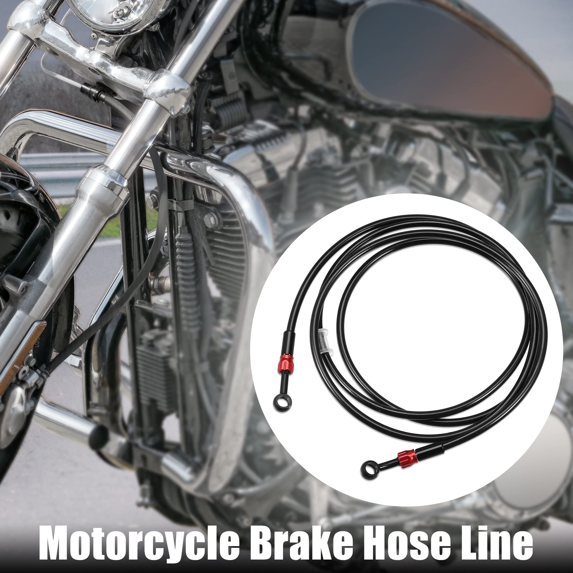 Kit Tubo Freno Moto AN3 - 240 Cm, Raccordi 28° E 90°, Nero, In Silicone E Alluminio - Foto 7