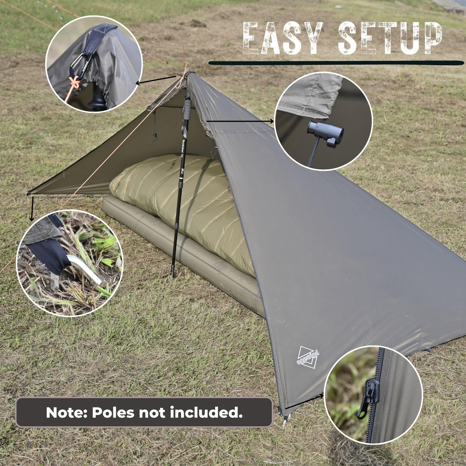 Onewind Survival Shelter, Ultraleicht Notüberlebensunterkunft, Regenfest Winddicht für Camping, Wandern und Backpacking