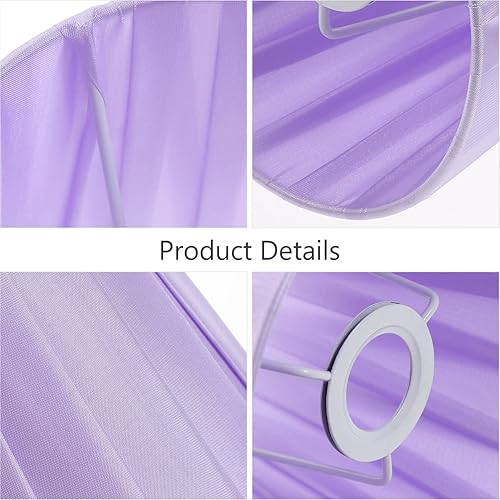 Miniatura 4 de Pantalla de tela con clip, pantalla de lámpara pequeña con clip para lámpara de pie, lámpara de mesa (morado)