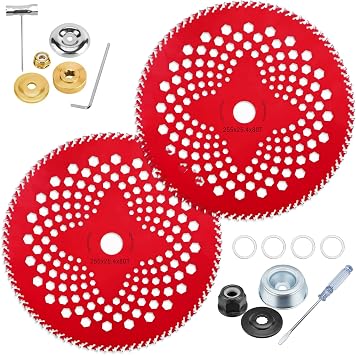 HK 2Pack 10" x80T Carbide Tip Brush Cutter Blades Weed Eater Blades for Brush Cutter, Trimmer, Weed Eater, Compatible with Husqvarna, Stihl, Fsx, and More