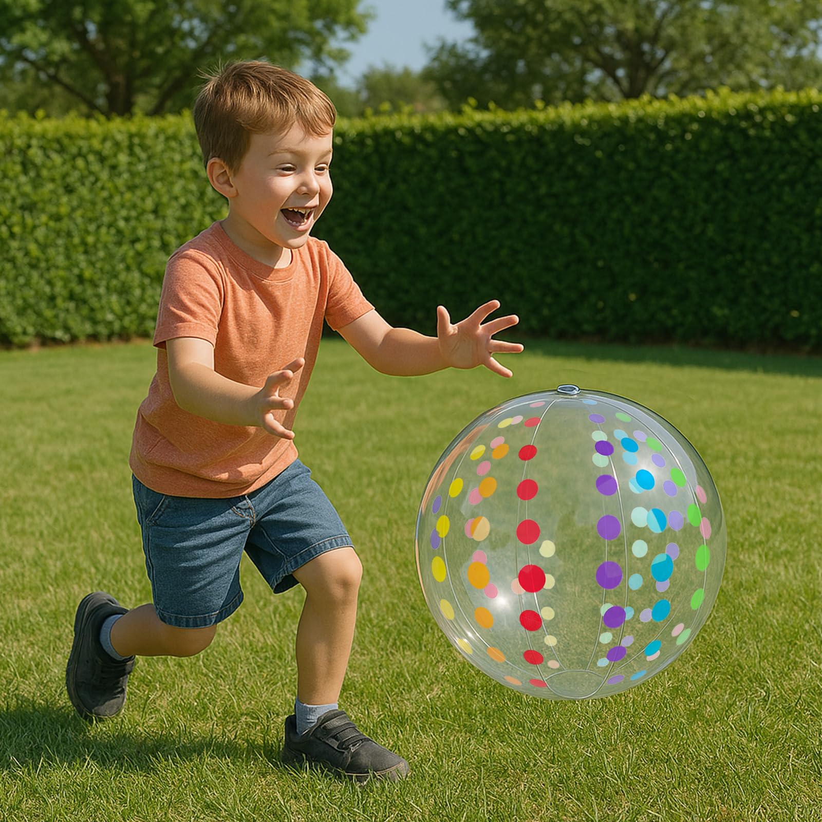 Paquete de 4 bolas de playa de 16 pulgadas, bolas de playa grandes con lunares para fiestas de verano, juguetes de piscina, suministros de fiesta de cumpleaños, juegos acuáticos para niños 4