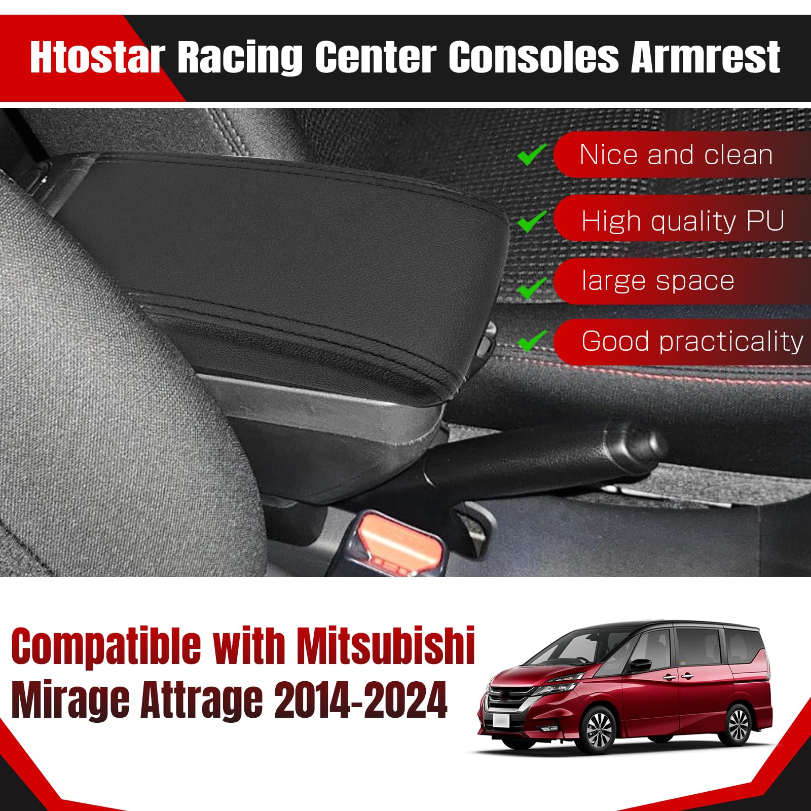 Doppellagige Auto Armlehne Für Mitsubishi Mirage Attrage 2014-2023 Mit Getränkehalter
