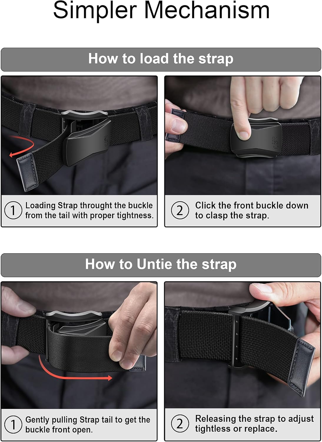 Mens Belt,Kemisant Military Tactical Golf Stretchable Belt For Mens Sport Outdoor Work Belt,Simple&Upgrated : Sports & Outdoors