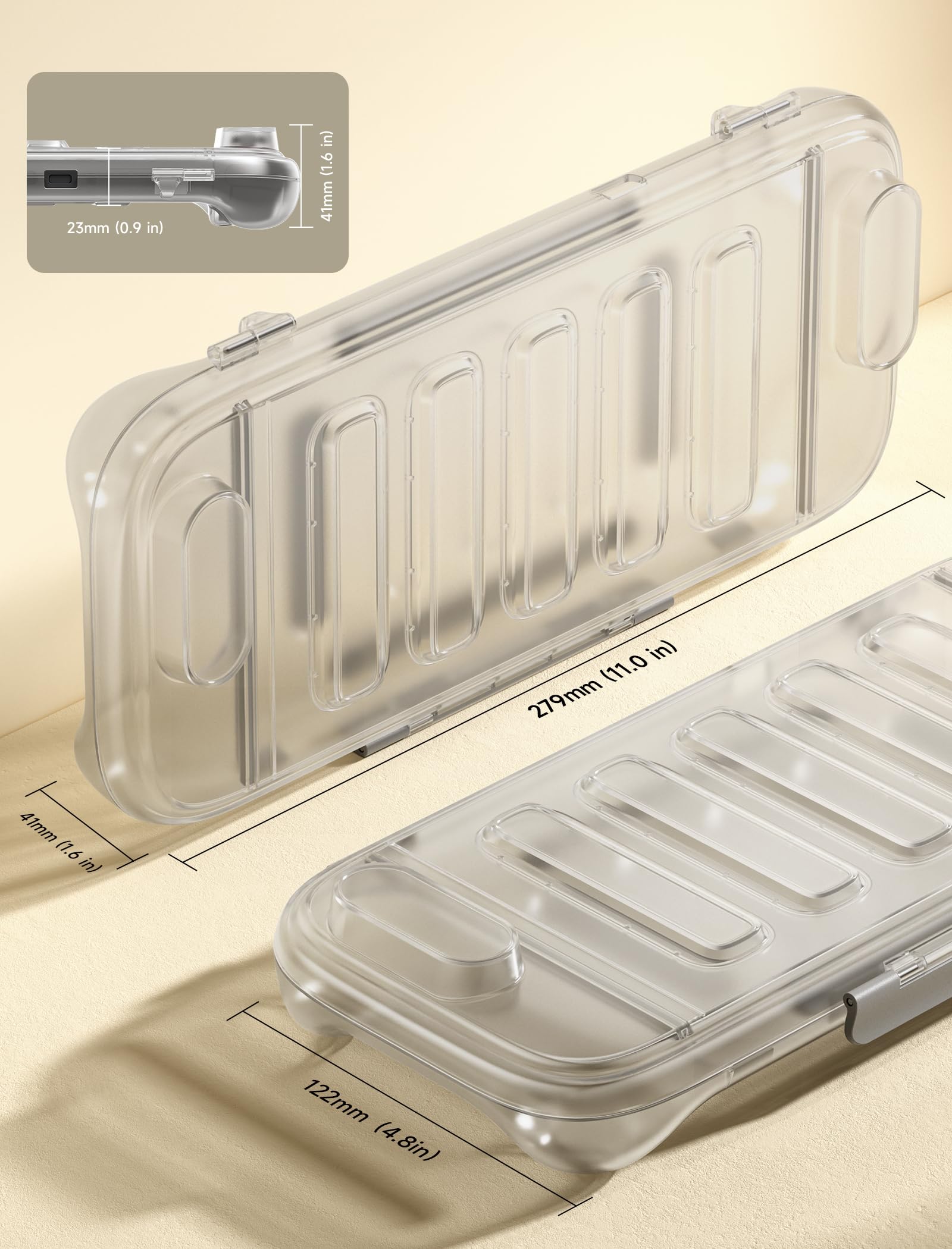 JSAUX Etui do konsoli kompatybilny z Nintendo Switch 2 (2025), twarde etui ochronne z gniazdem na karty do gier, pyłoszczelne, idealne w podróży, smukłe i lekkie – półprzezroczyste, PC0116