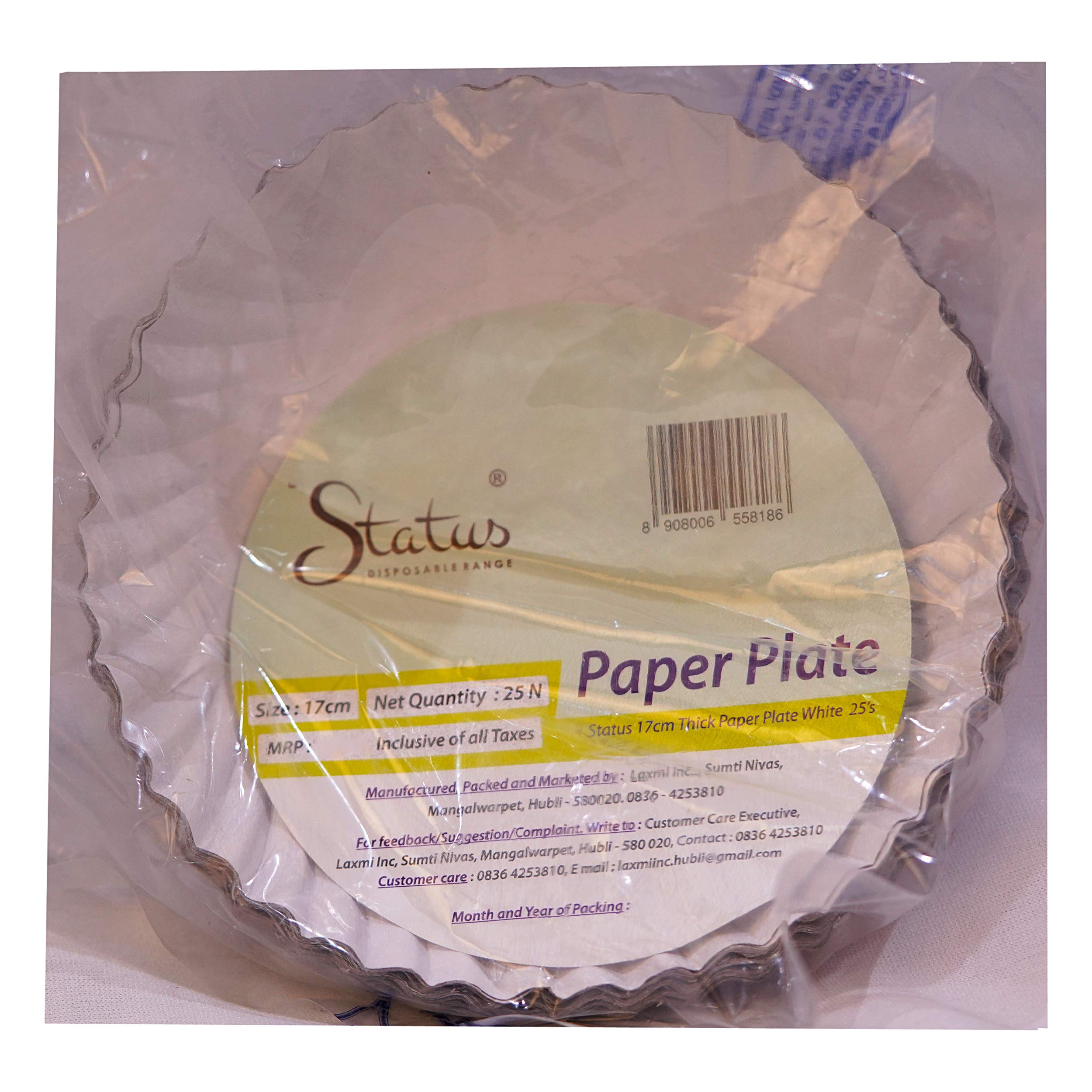 Status Paper Plates -Pack of 20,White