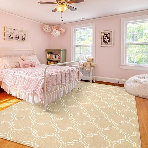 Miniatura 2 de Amearea Alfombra mullida para interiores, alfombras marroquíes suaves con enrejado para dormitorio, alfombra moderna para sala de estar, habitación