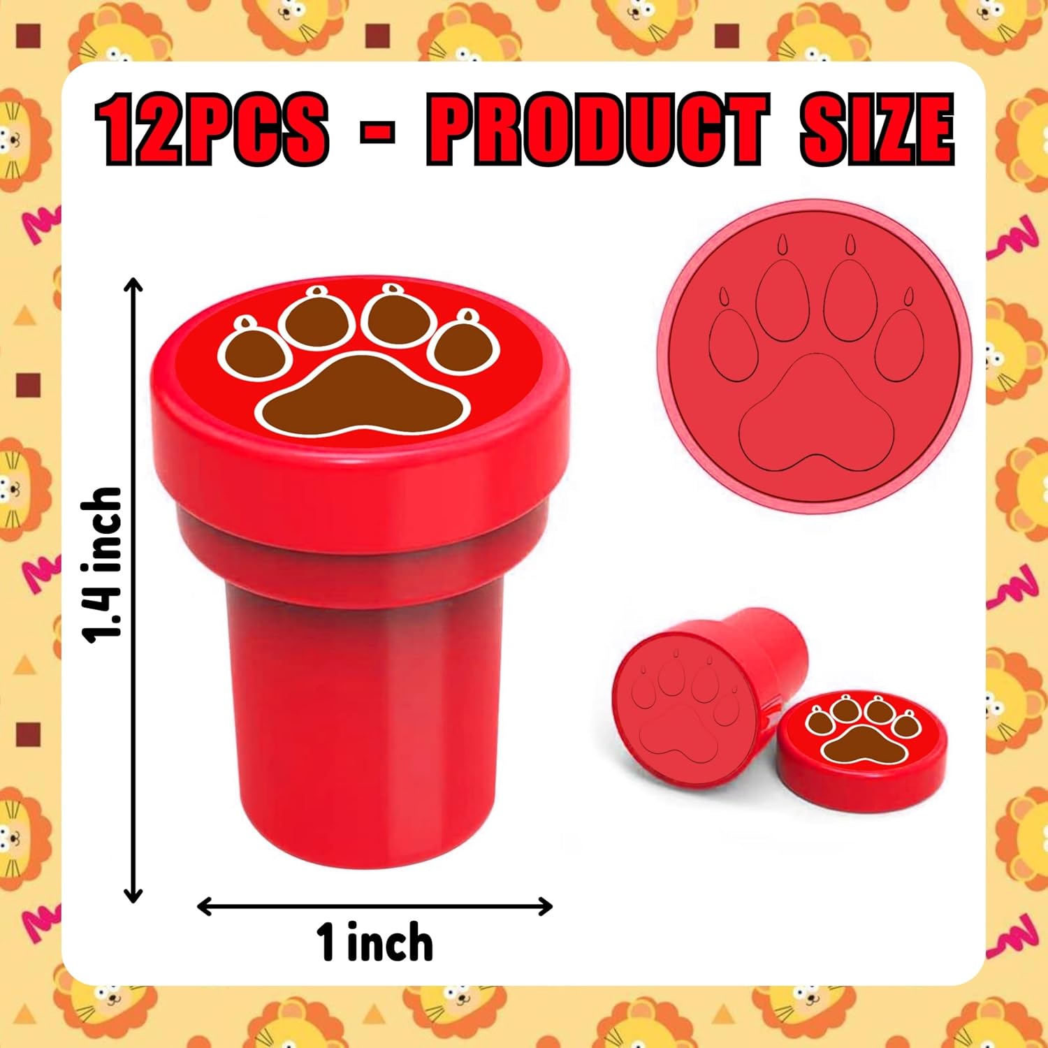 36PCS Lion Party Favors - 24PCS Pre-Cut Temporary Tattoos & 12PCS Stamps image 4