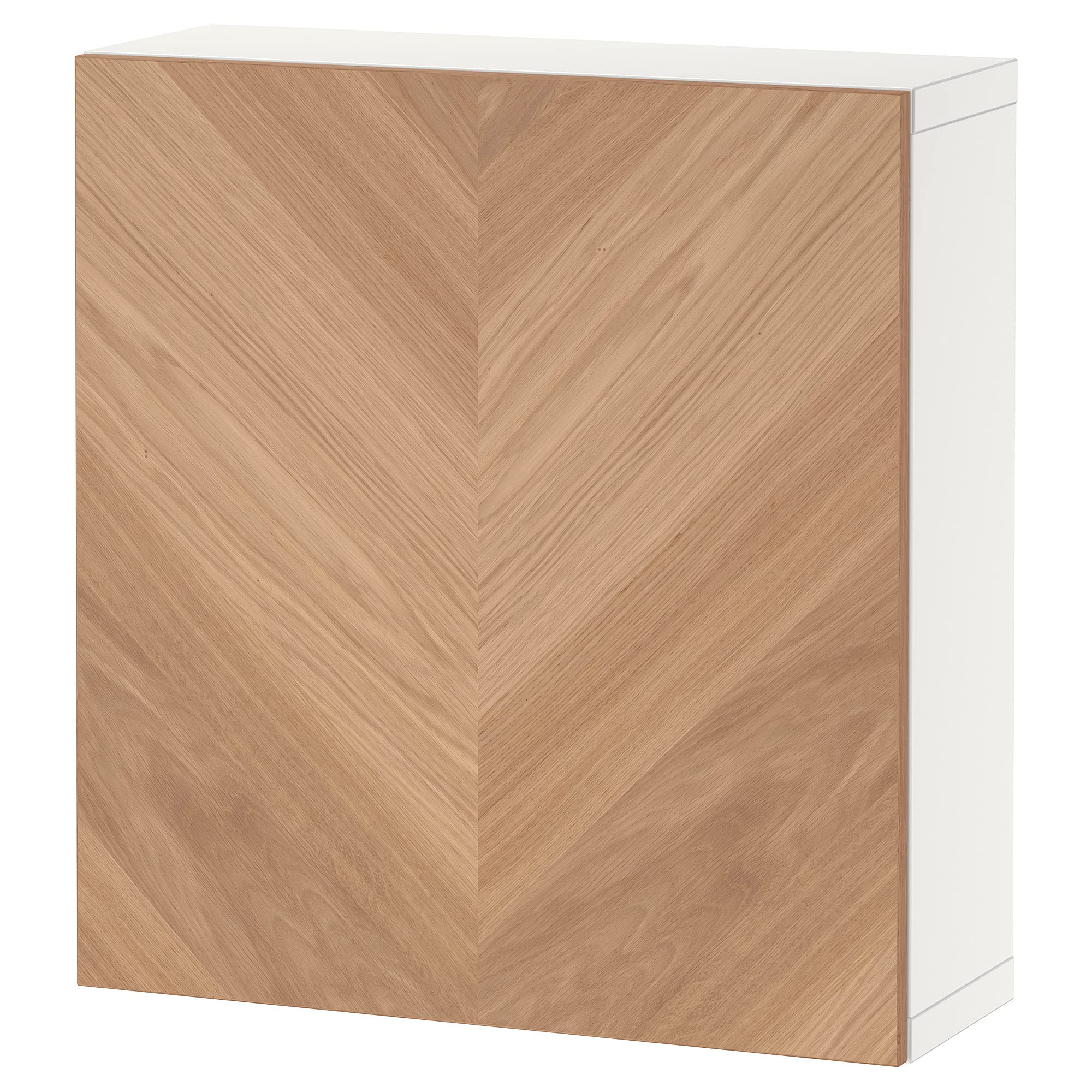 Étagère avec porte BESTÅ 60x22x64 cm blanc et placage chêne Hedeviken