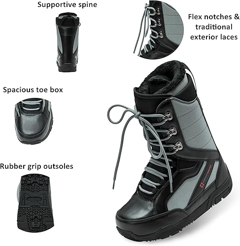 Miniatura 2 de Alpine Swiss Botas de snowboard para hombre, botas de nieve de invierno
