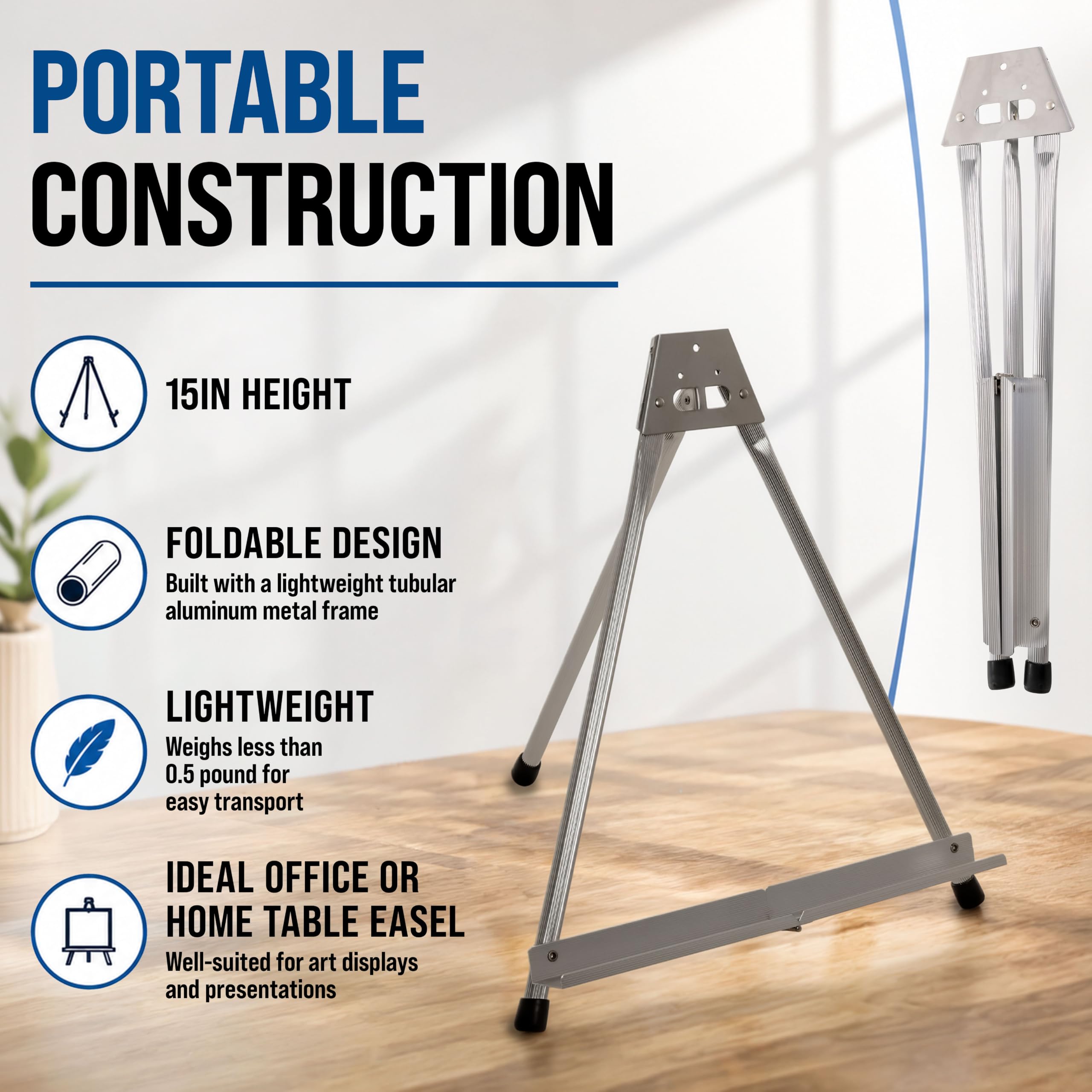 Aluminum Tabletop Easel - Portable Display Stand -2 Aluminum Tabletop Easel - Portable Display Stand -2