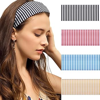 Amazon.com : SENMAY 4pcs Headbands for Women Striped Wide