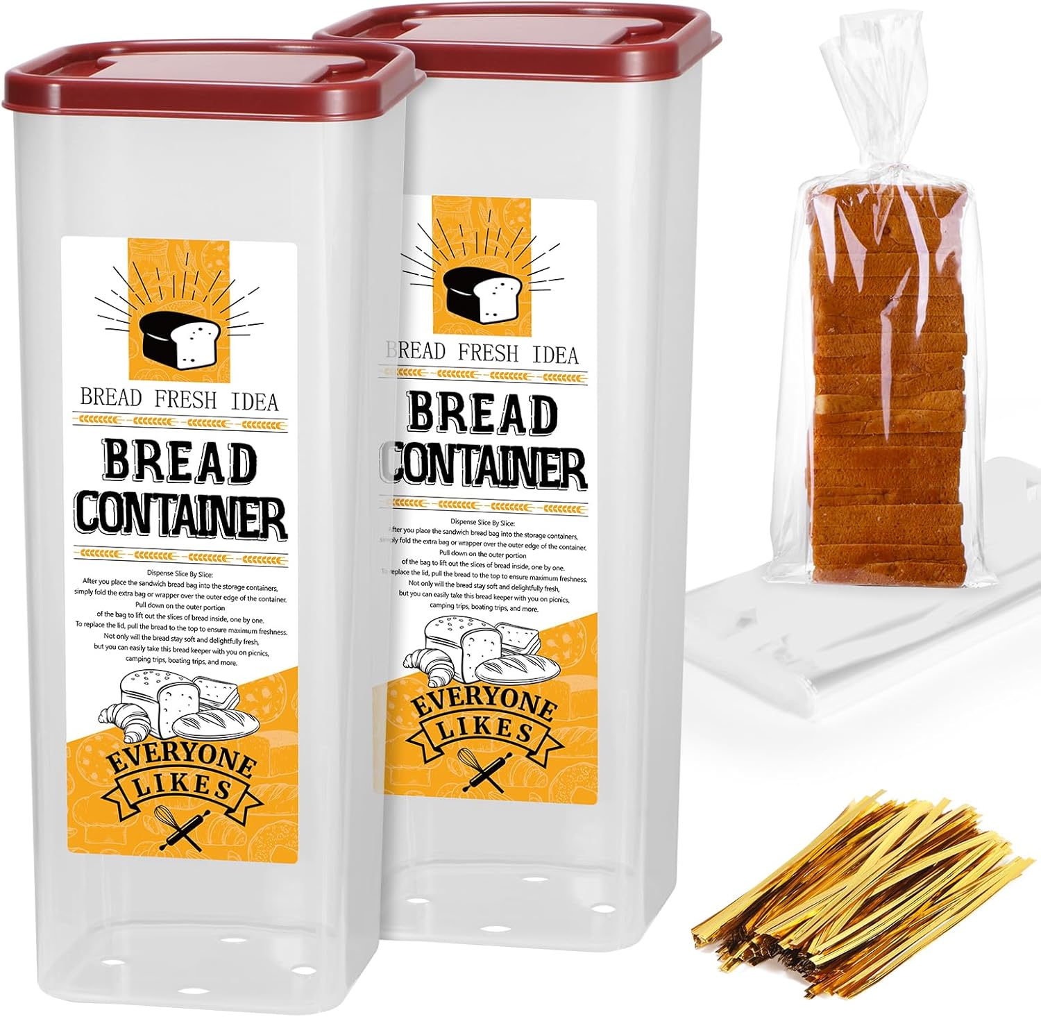 DARCKLE Bread Box Bread Container for Kitchen Counter