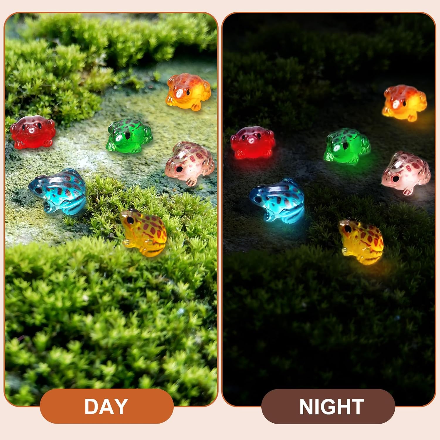 20pcs Mini Luminous Resin Frog for Crafts, 10 Colors image 5