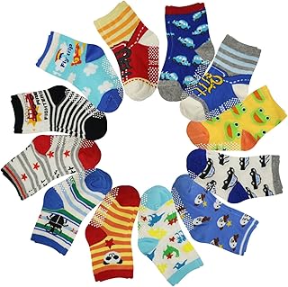 Hip Mall Baby,Clothing,Baby Girls 0-24m,Socks & Tights,Socks Assorted Non Skid Ankle Cotton Socks Baby Walker Girls Toddler Anti Slip Crew Socks with Grip for 12-36 Month Baby