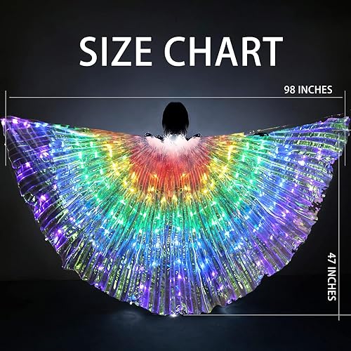 Miniatura 2 de Disfraz de princesa para niñas con luces LED, alas de mariposas, danza del vientre, disfraz para niñas para Navidad, fiesta de Halloween