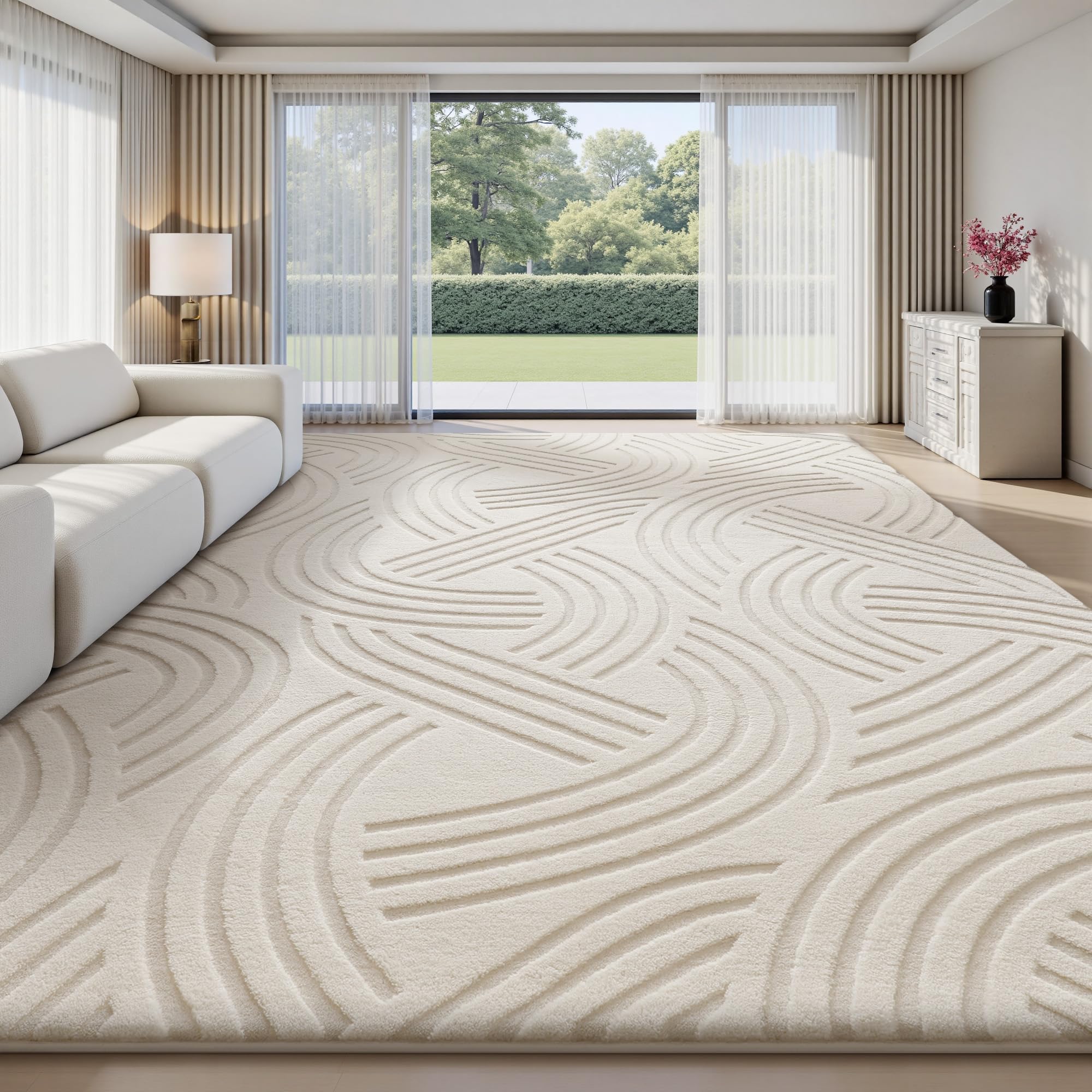 Sour Lemon Rugs Living Room Bedroom 140 x 200 cm, Large Modern Area Rug 3D High-Low Effect Carpet, Anti Slip Machine Washable Short Pile Mat Rug for Living Room Office Kids Room Home Decor