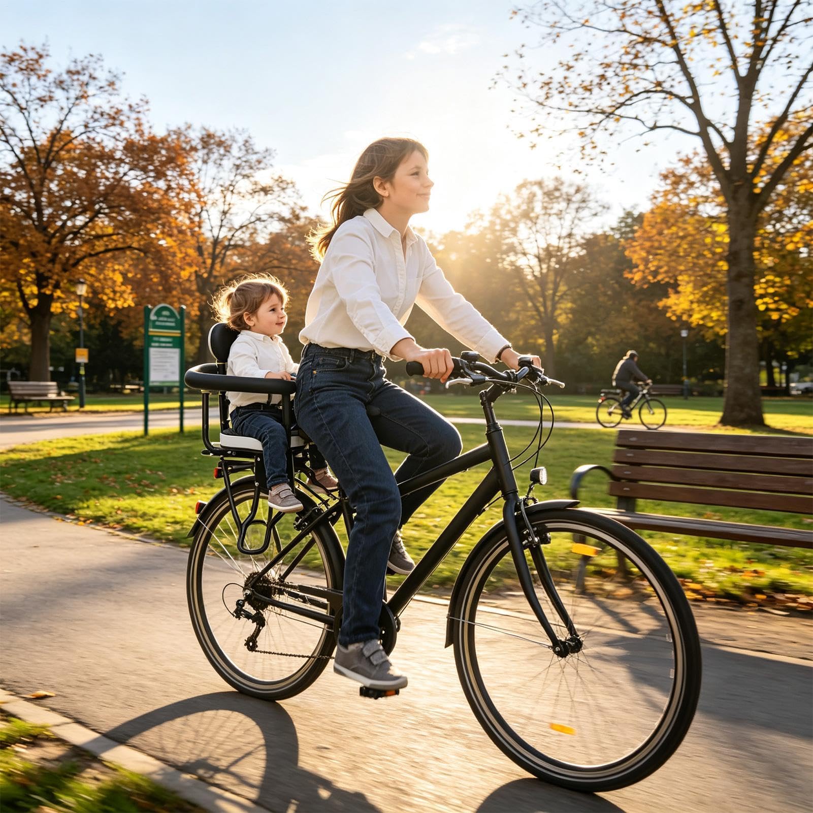 Fotelik rowerowy dla dzieci Regulowany Wygodny Ergonomiczny | Mocowany Fotelik Dziecięcy dla rodziny, hulajnogi, górskich, szosowych,
