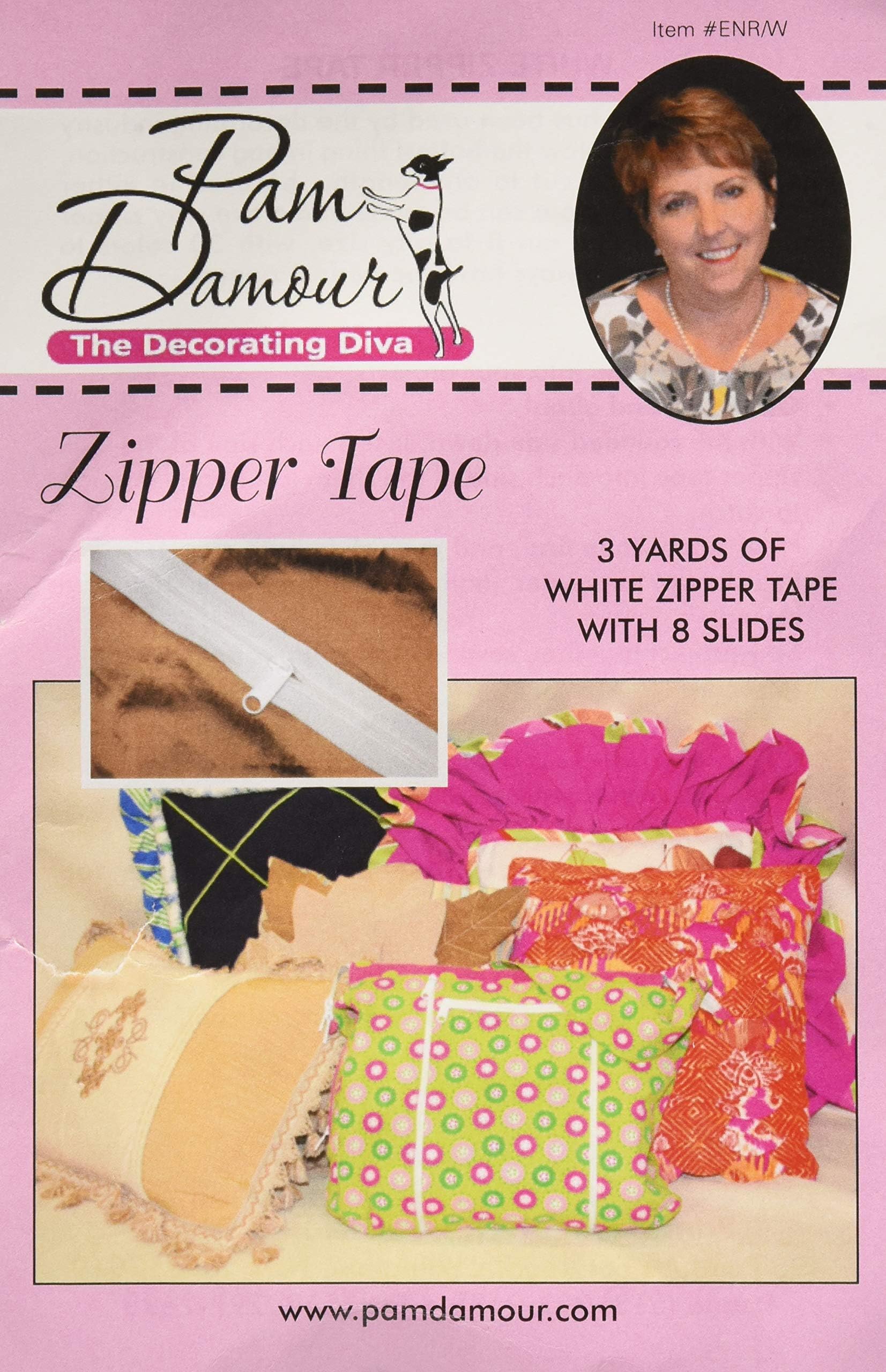 The Decorating Diva Tape 3 yds Zipper, 3 yd, White