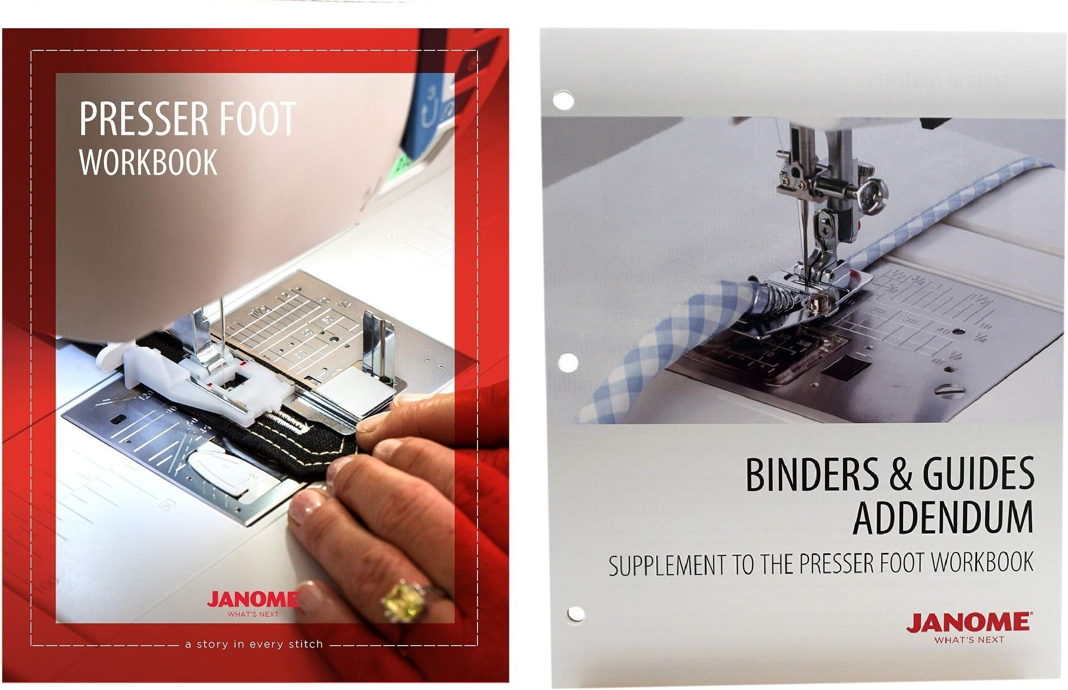 Janome Sewing Machine Presser Foot Workbook with Binders and Guides Addendum