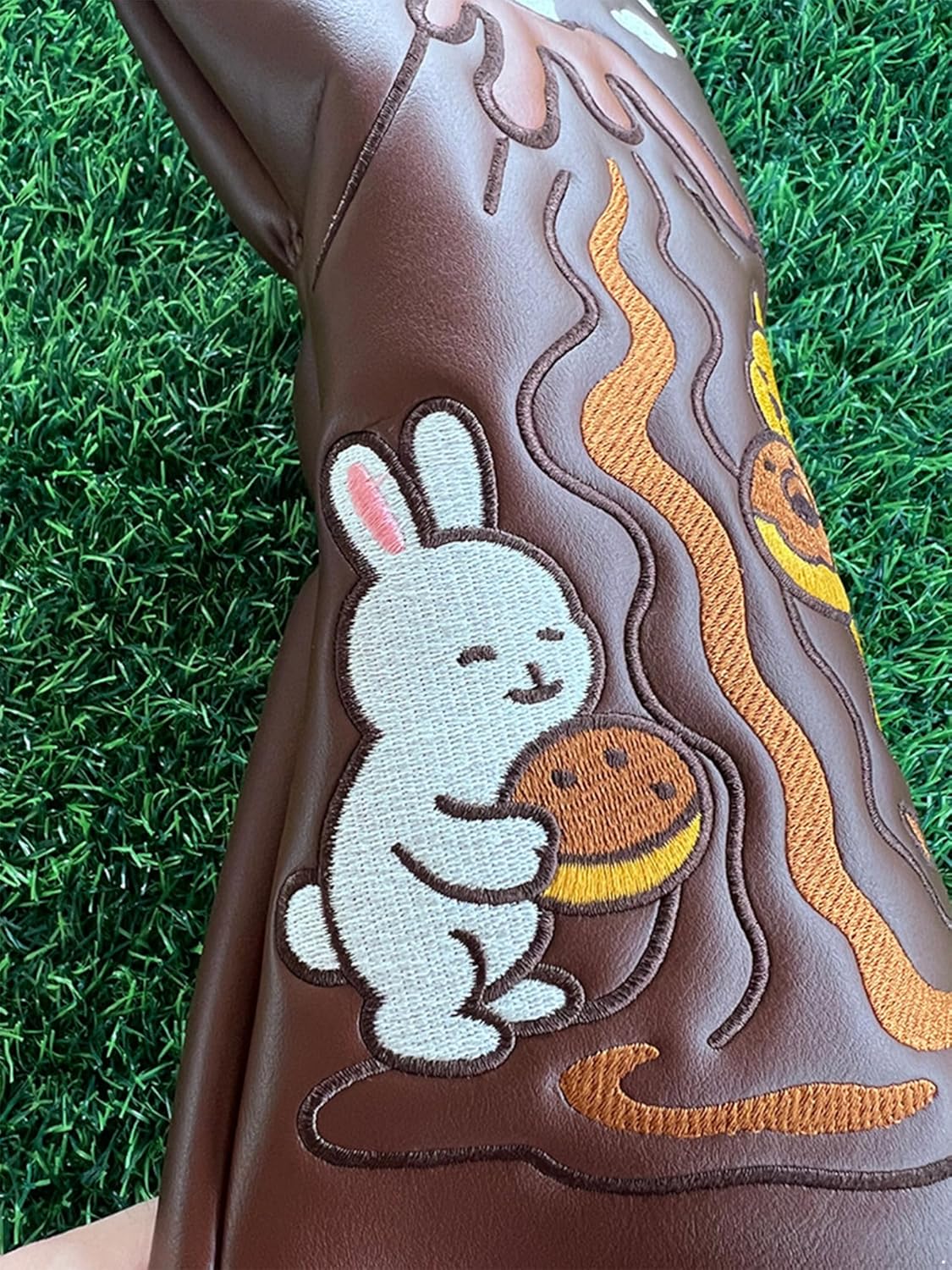 Premium PU Golf Wood Headcover Chocolate Volcano Artistic Design Waterproof Performance Shield Club Head from Impact and Dust