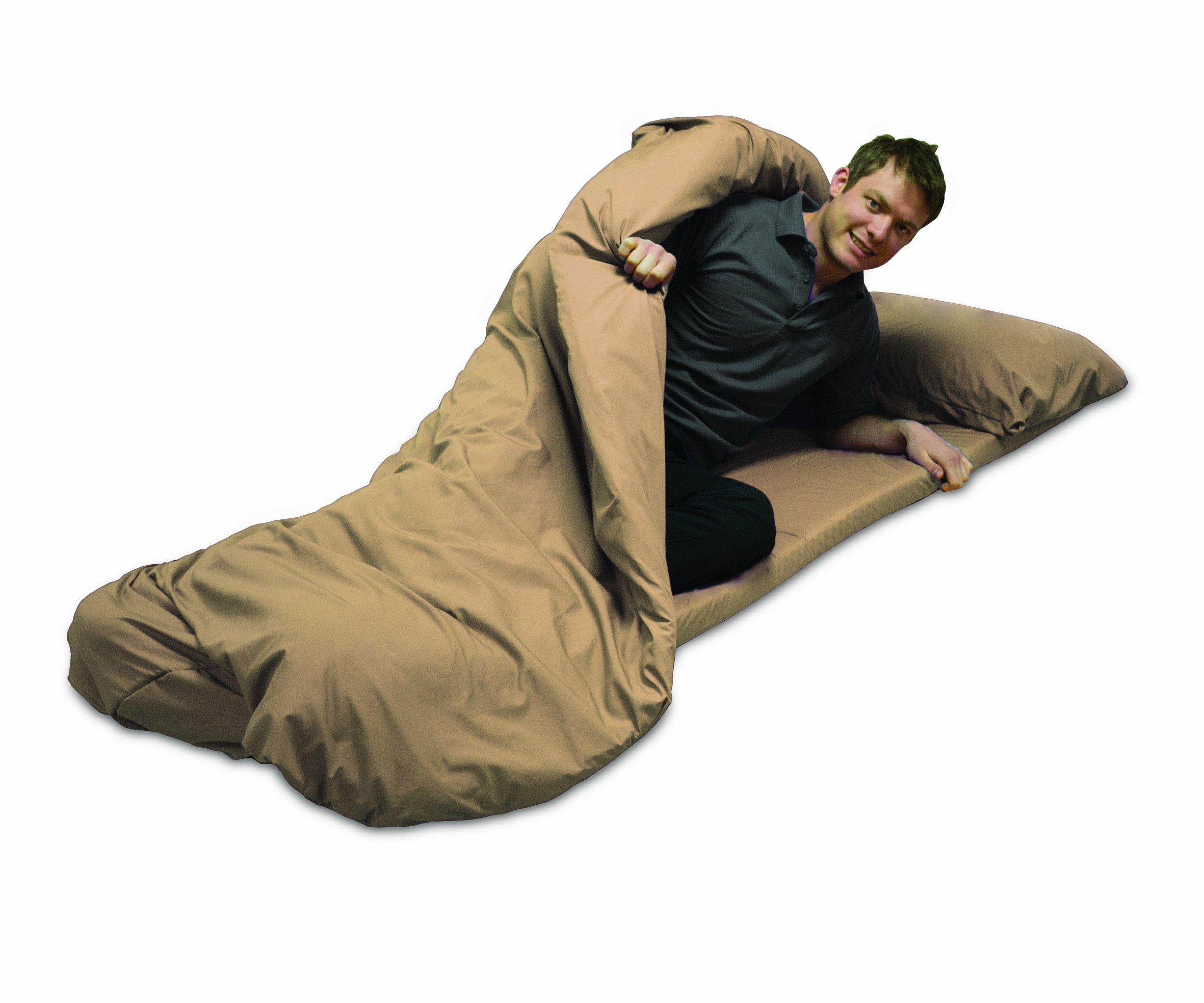 Duvalay Schlafsack aus Memory-Schaumstoff, 190 x 66 x 2,5 cm, Cappucino Küche, Haushalt & Wohnen