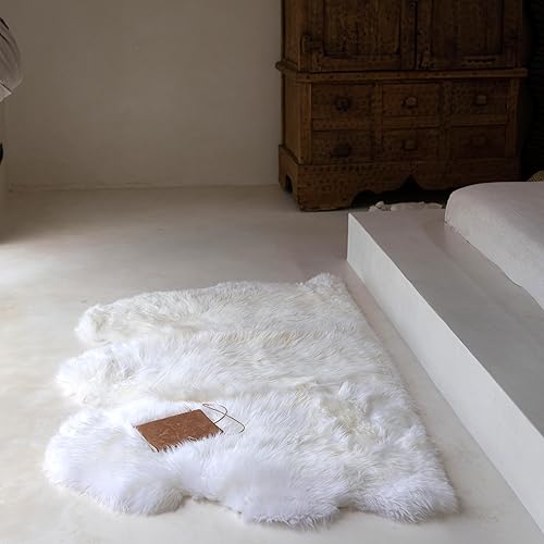 Alfombra de piel de oveja auténtica, piel de Nueva Zelanda de lujo, piel de cordero suave y sedosa, gruesa y esponjosa, para dormitorio y sala de
