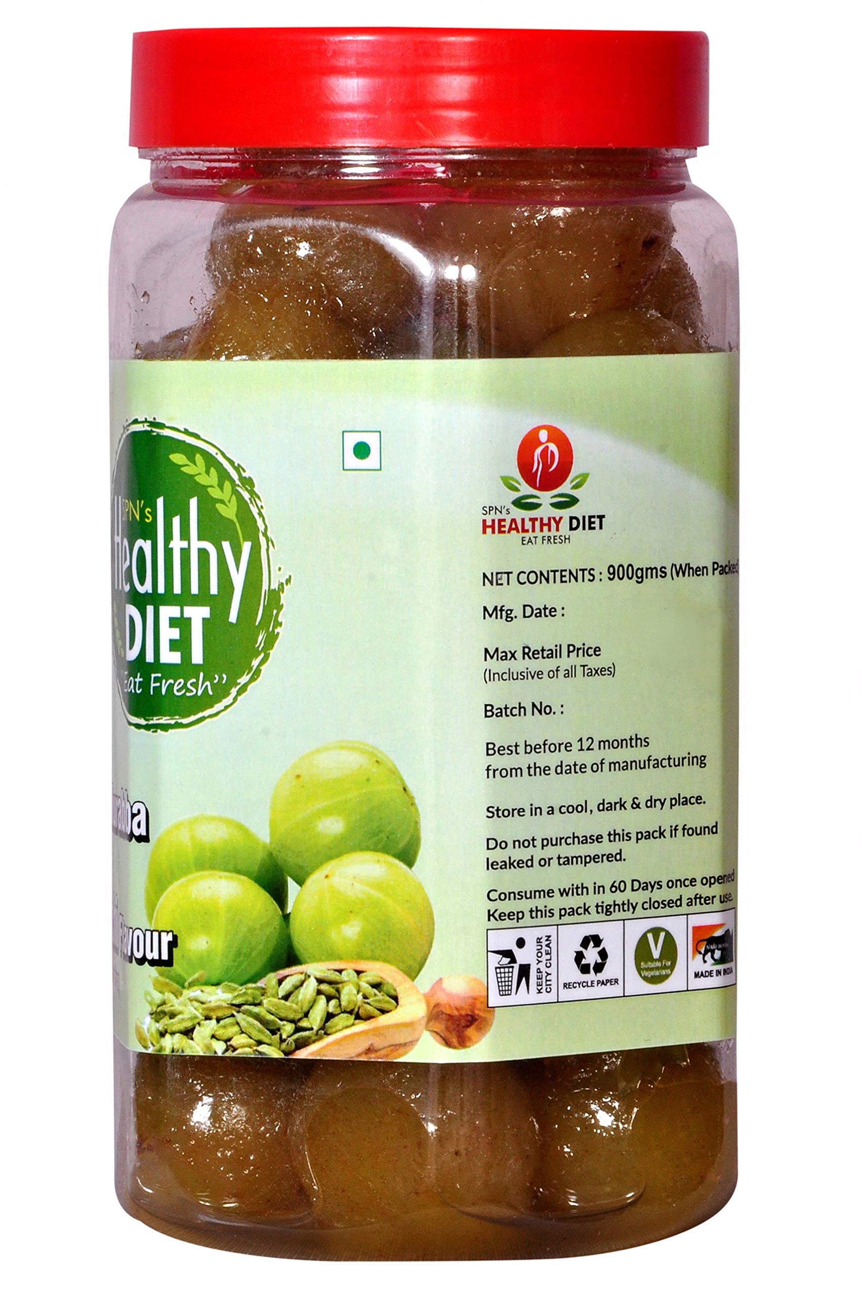 A Well Known Quality Product by Healthy Diet स्वादिष्ट मुरब्बा Home Made, Herbal, Organic, Hygienic, Dry Amla Murabba Qty- 900gms+ Dry Apple Murabba Qty- 900gms 1