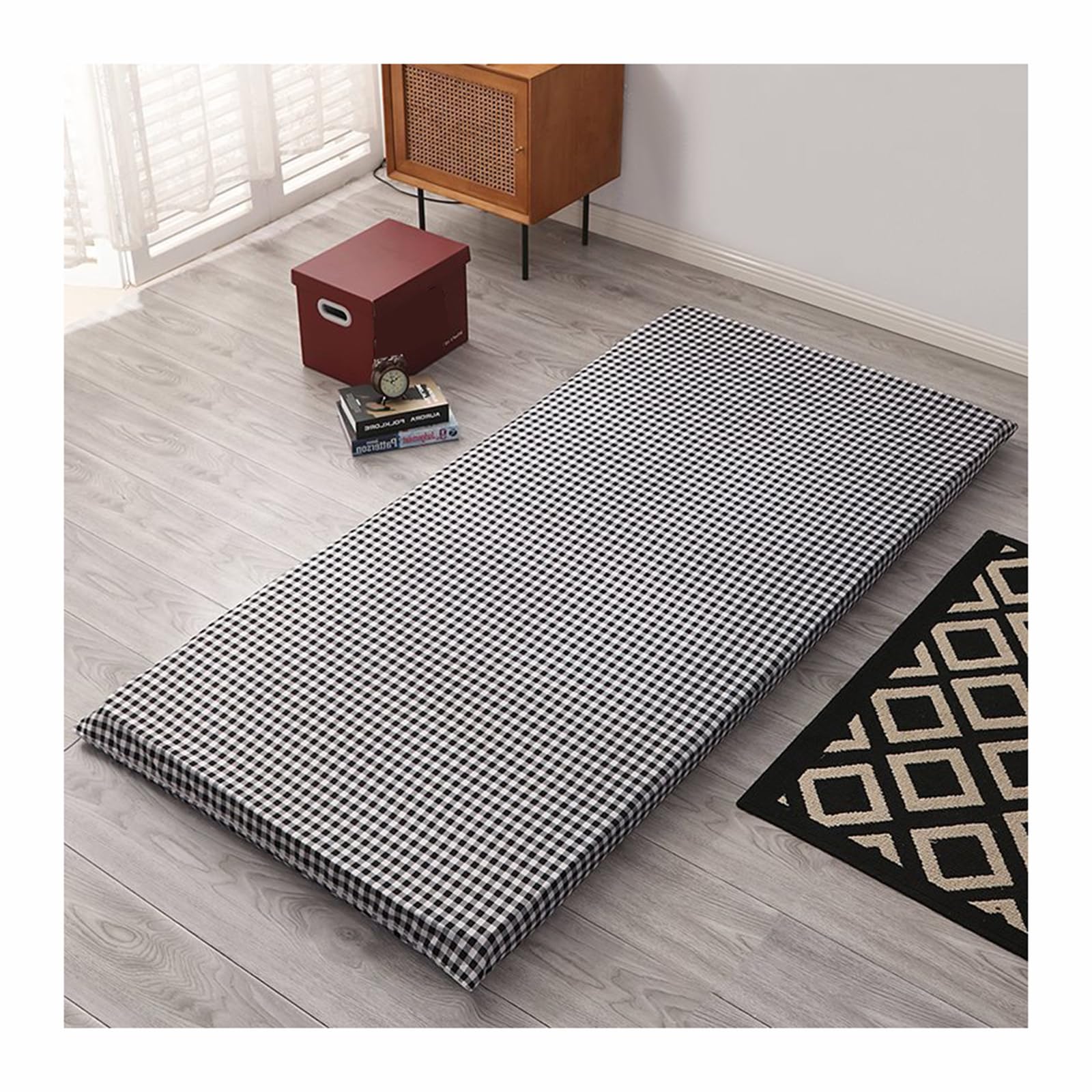 Modemuster Futon-Bodenmatratzenbezug, Weiche Bezug Aus 100% Baumwolle mit Reißverschluss für Traditionelle Japanische Futon-Matratze, Luxus Tatami-Matratzenschutzhülle,E,120x190cm/47x75in