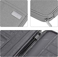 Vista 7 de PATIKIL Portatarjetas familiares para pasaporte de viaje, funda para documentos, múltiples bolsillos con correa para la muñeca para viajes de Gris