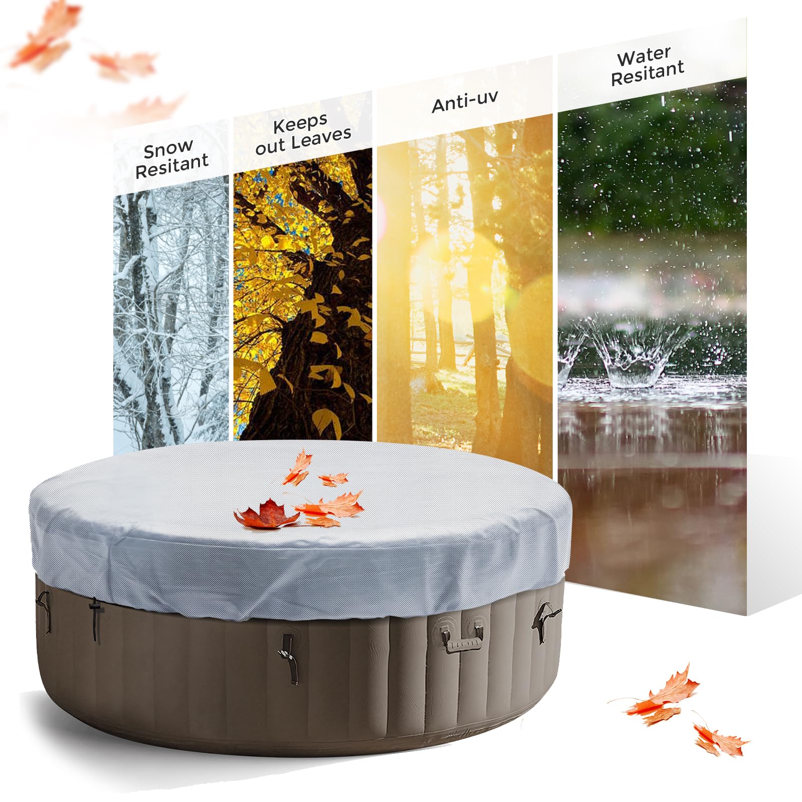 Runde Whirlpool-Abdeckung, Wasserdicht & Strapazierfähig – Perfekter Schutz Für Deinen Outdoor-Spa