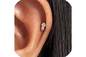 1PC 18K Gold Cartilage Tragus Stud Earrings