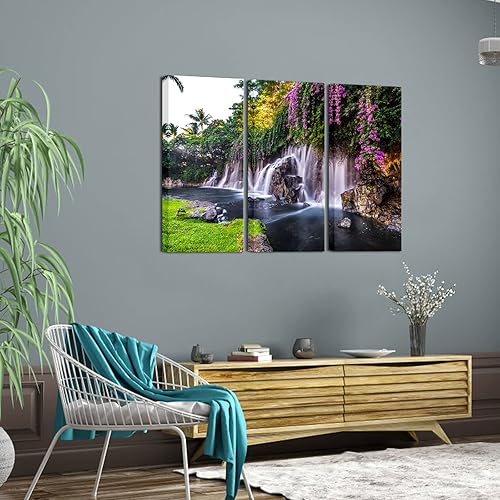 Miniatura 3 de Nachic Wall - Cuadro grande de cascada de Hawái, arte de pared, fotografía de paisaje natural, impresiones en lienzo para decoración del hogar,