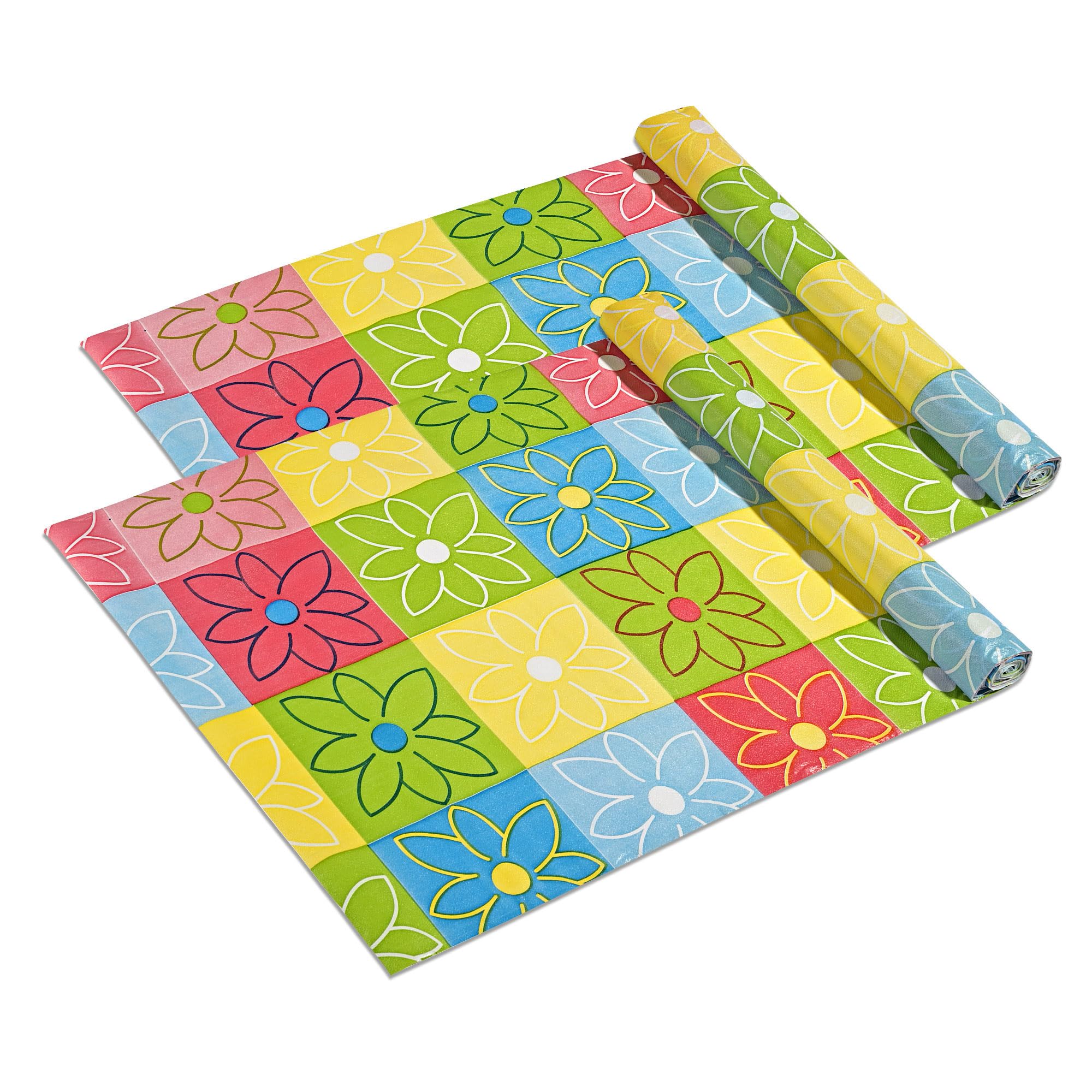 Kuber Industries Waterproof Shelf Liner - Red Flower -12 Kuber Industries Waterproof Shelf Liner - Red Flower -12
