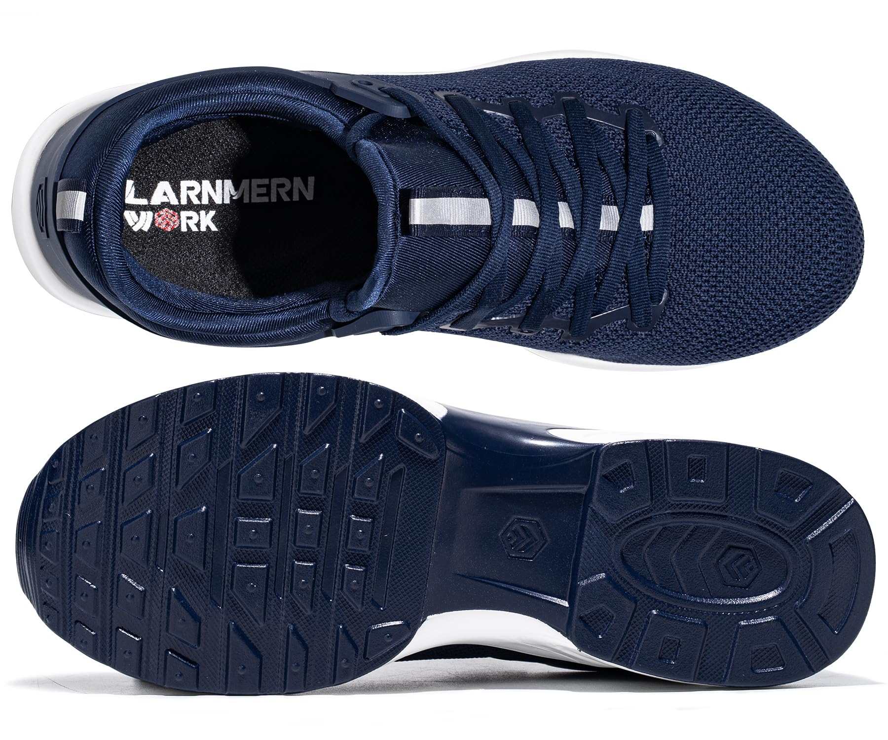LARNMERN Zapatillas de Seguridad Hombre Slip-On con Puntera de Acero - Antideslizantes, Ligeras y Cómodas