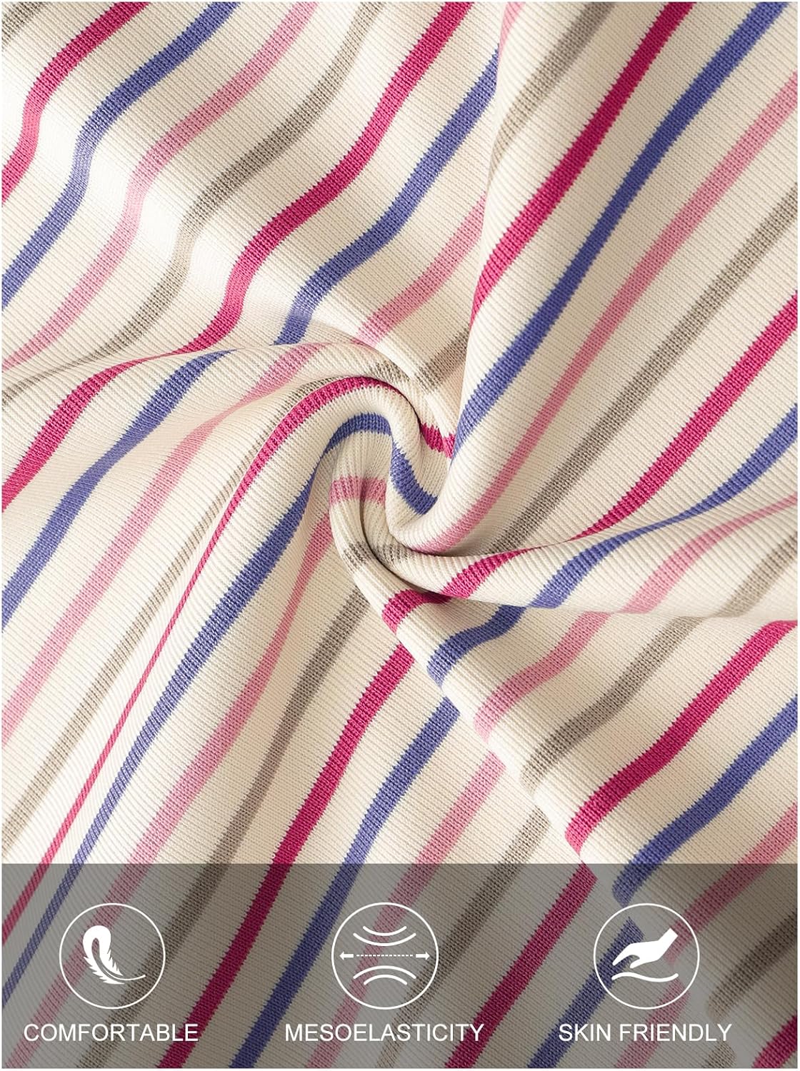 MEROKEETY Women's Fall Long Sleeve Striped Henley Tops V Neck Dressy Casual Loose Shirt 2025 Trendy Blouse - Image 4