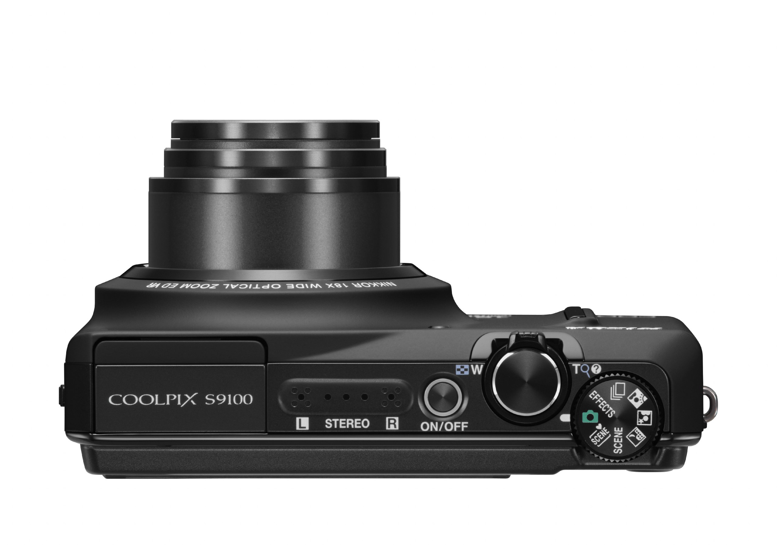 Nikon Coolpix S9100 Digitalkamera (12 Megapixel, 18-fach opt. Zoom, 7,5 cm (3 Zoll) Display, Full-HD Video, bildstabilisiert) nachtschwarz