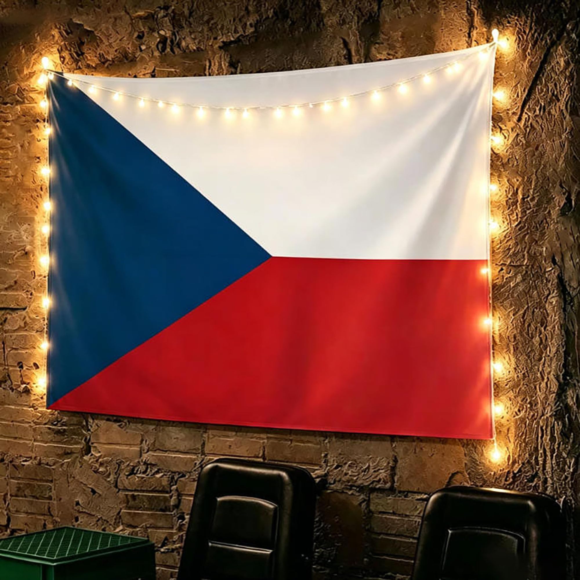 Tapiz de la bandera de Chequia para terraza y reuniones de futbol