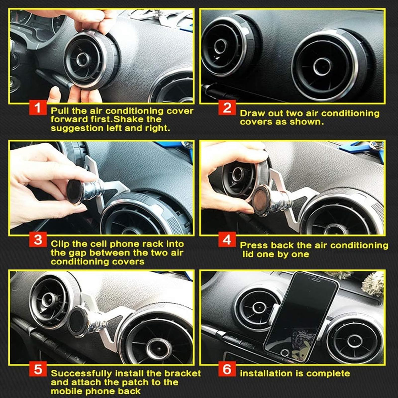 Magnetyczny uchwyt na telefon do Audi A3 8V 2014-2019, podstawka na telefon, pasuje do wszystkich smartfonów, obracany o 360 stopni, regulowany widok, uchwyt na wylot powietrza do iPhone'a 17