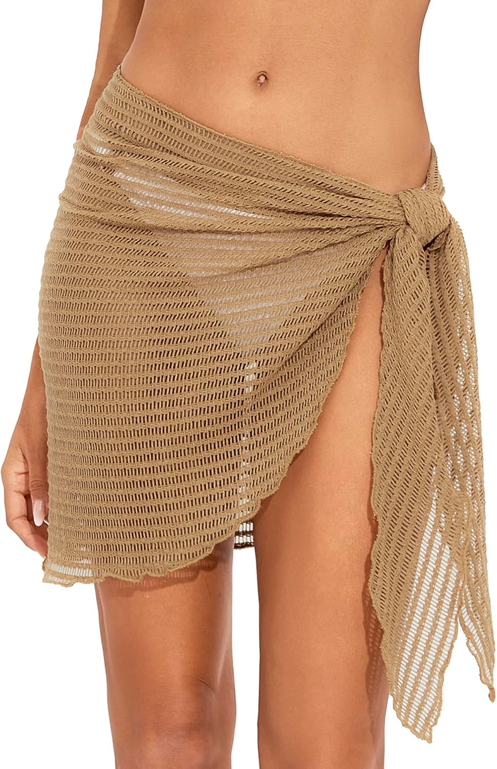 Tournesol Women's Sarong Crochet Cover Up Skirt Short Beach Wrap Skirts Sheer Bikini Bathing Suit Wraps S-XXL