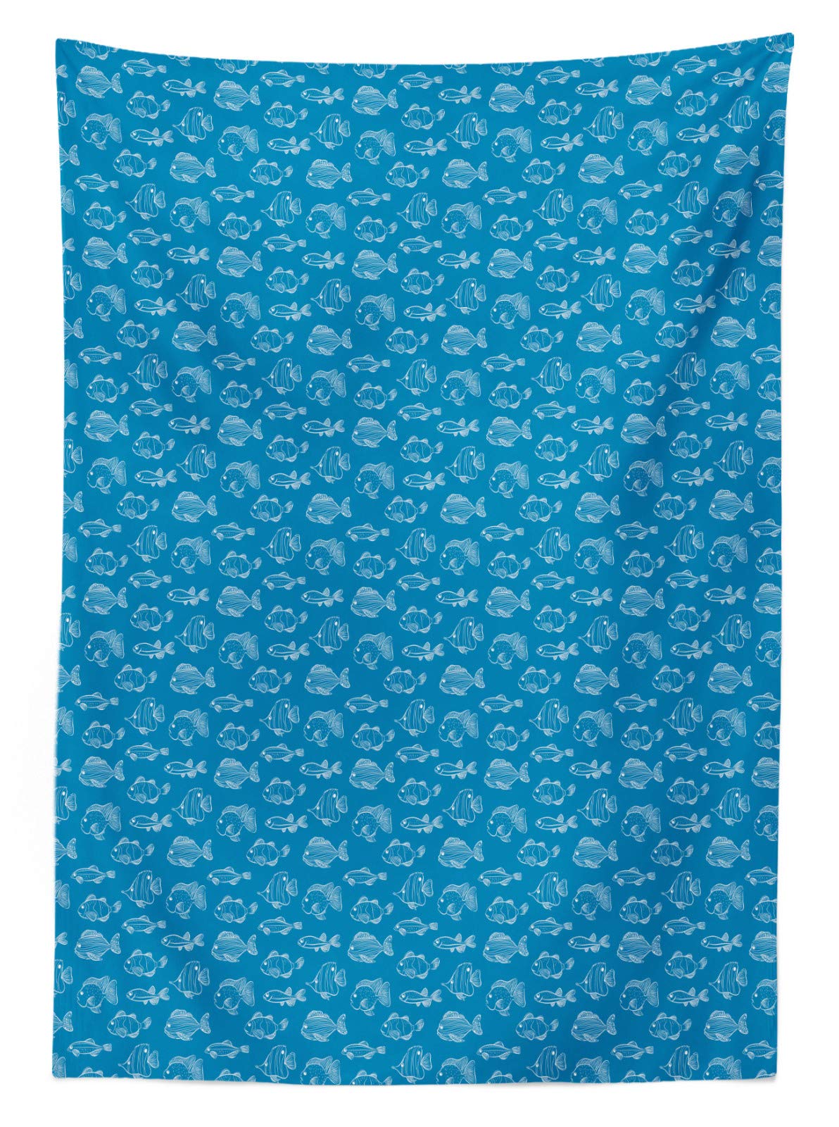 ABAKUHAUS Tovaglia Nautica A Righe - 140x200 Cm, Rettangolare, In Poliestere, Impermeabile E Antimacchia, Per Tavolo Da Pranzo E Cucina, Colori Indaco/Rosso/Bianco