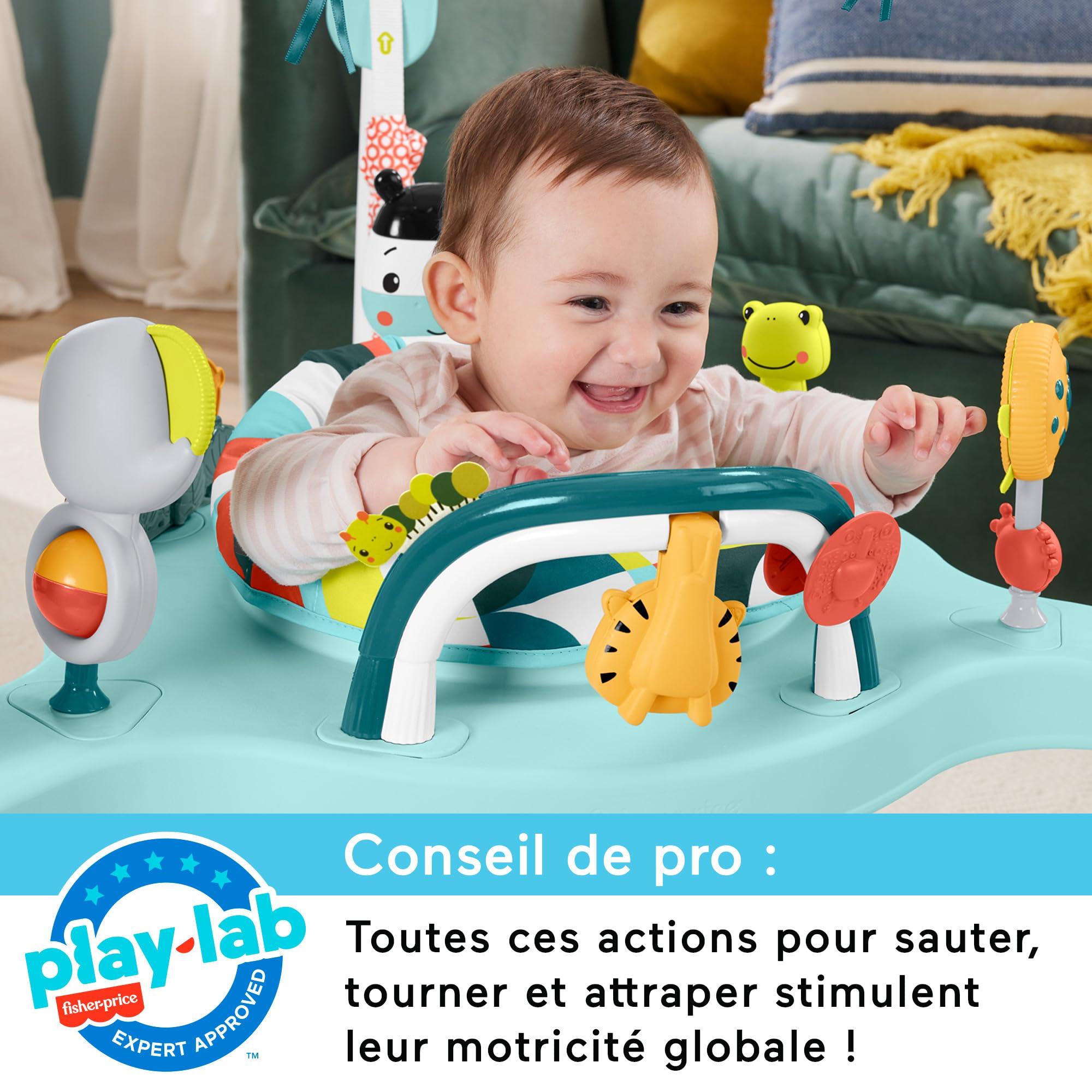 Fisher-Price Jumperoo Centre d’activités avec Musique Sons Lumières HNX59